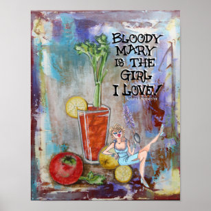 Bloody Mary Kitchen Bar Cocktail Poster Print