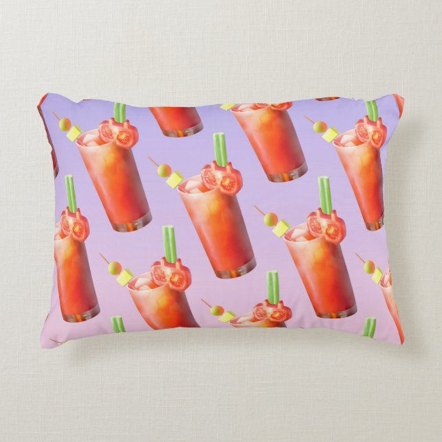Bloody Mary Pattern: Surreal Tomato Repeat Art Accent Pillow (Front)