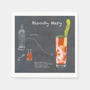 Bloody Mary Recipe Napkin