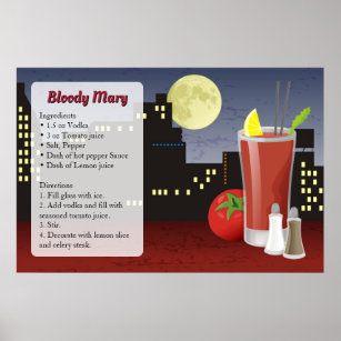 Bloody Mary Recipe Poster
