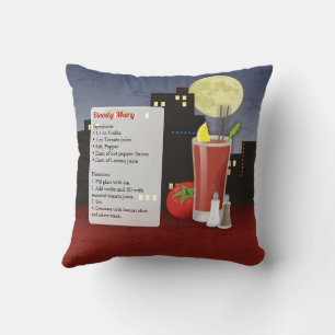 Bloody Mary Recipe Throw Pillow
