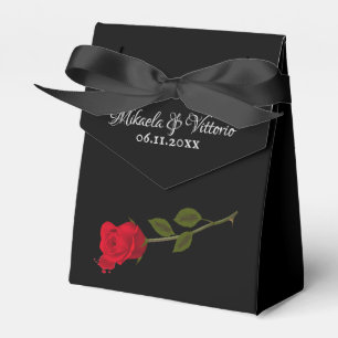 Bloody Rose Elegant Black Gothic Wedding Favor Box