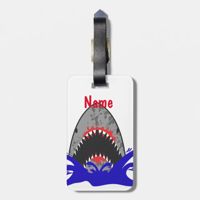 Bloody Shark Jaws Thunder_Cove Car Luggage Tag (Back Vertical)