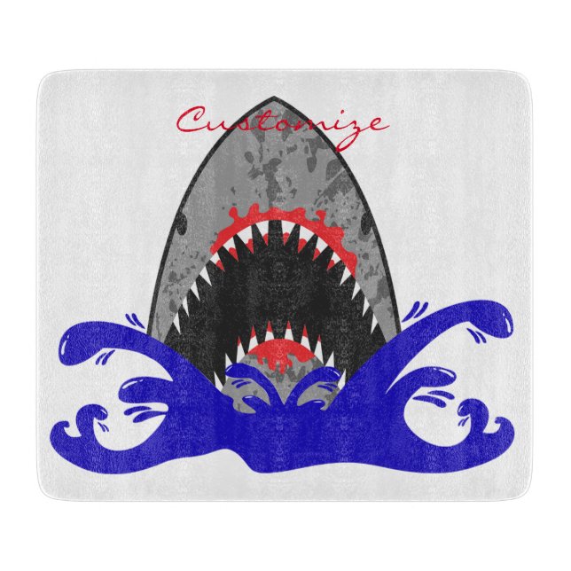 Bloody Shark Jaws Thunder_Cove Cutting Board (Front)