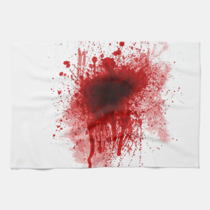 bloody shotgun wound kitchen towel