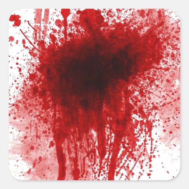 bloody shotgun wound square sticker (Front)