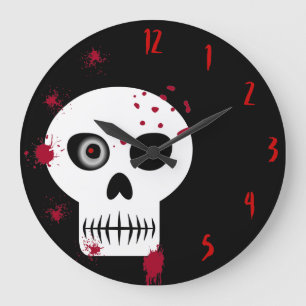 Bloody Skull Large Clock