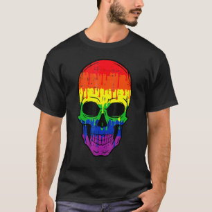 Bloody Skull Lgbt Gay Pride Costume Easy Halloween T-Shirt