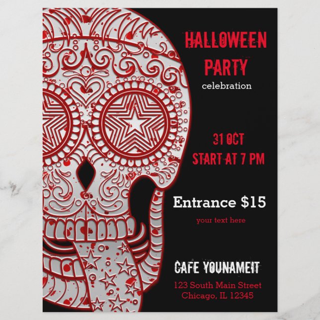 Bloody sugar skull flyer (Front)