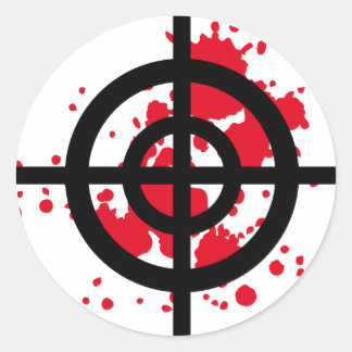 bloody target sniper classic round sticker