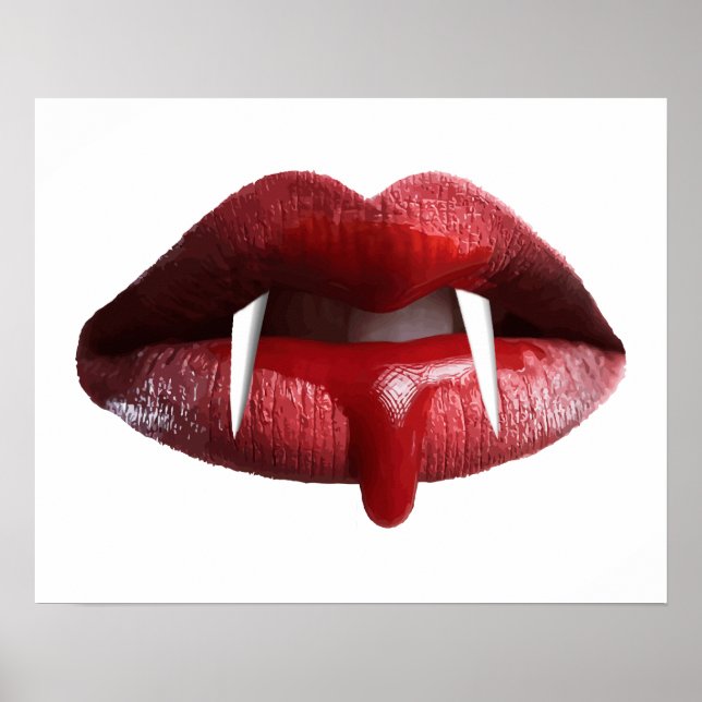 Bloody Vampire Red Lipstick Lips Poster (Front)
