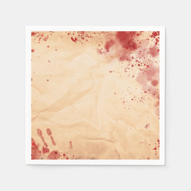 Bloody Vintage Paper Halloween Gothic Party Napkin (Front)