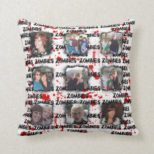 Bloody Zombies Frame Add Photos Instagram Collage Throw Pillow