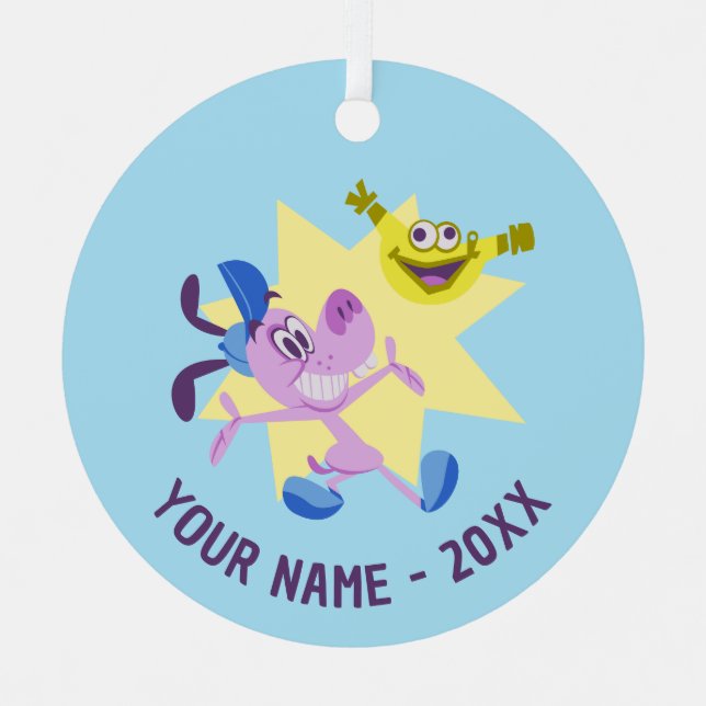 Bloofy and Pouchy Metal Ornament (Front)