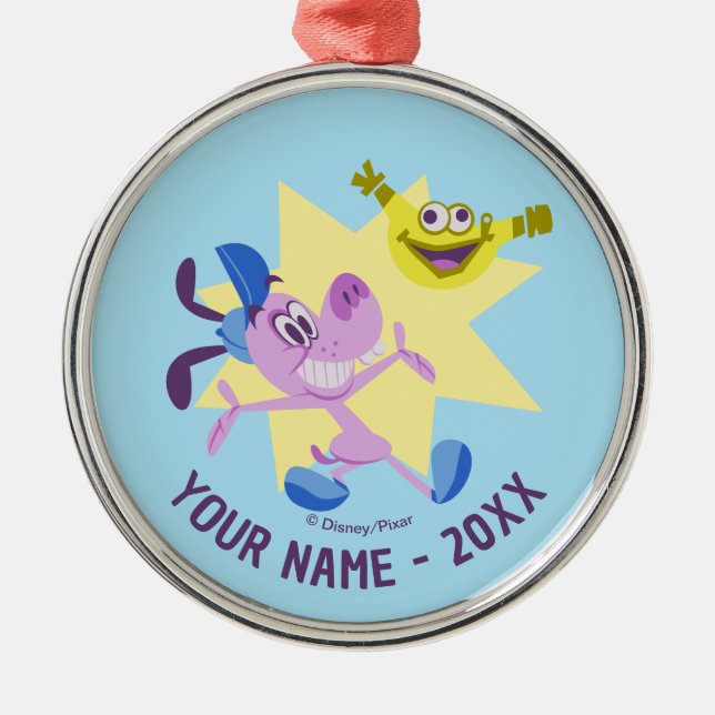 Bloofy and Pouchy Metal Ornament (Front)