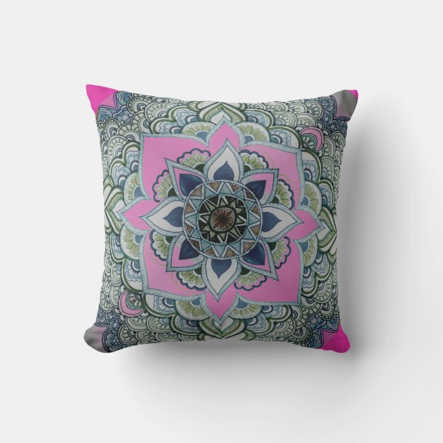 Bloom Abstract Throw Pillow (Front)