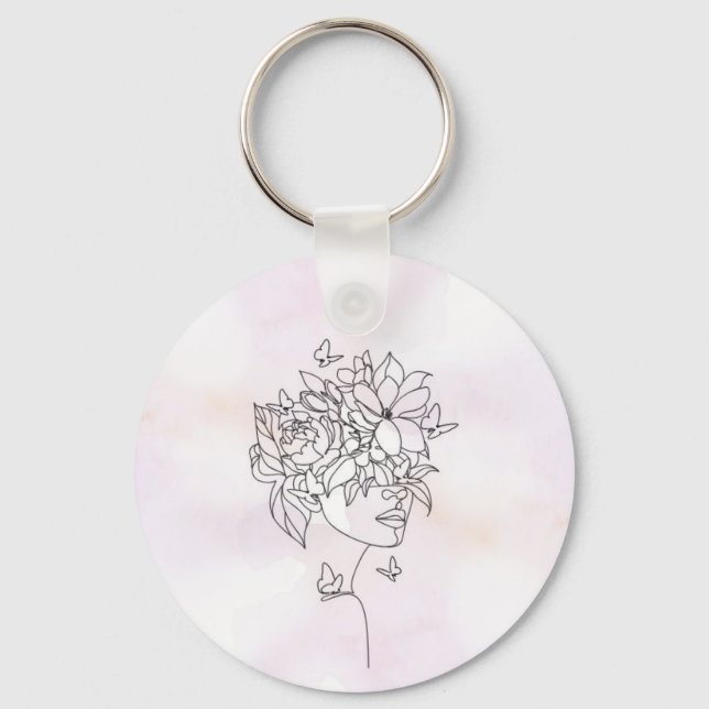 Bloom and Breathe Floral Keychain (Front)