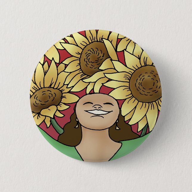 Bloom and Grow 2 Inch Round Button (Front)