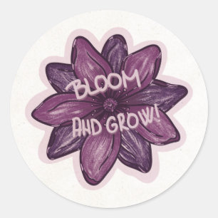 Bloom and grow classic round sticker