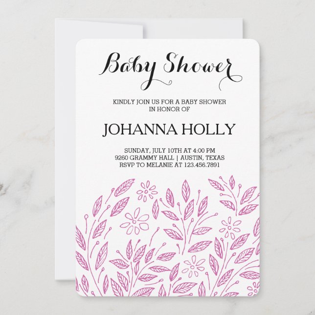 bloom baby shower invitation (Front)