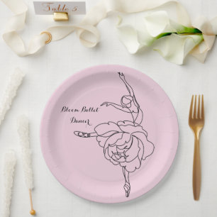 Bloom Ballet Dancer With Floral Touch Customized   Paper Plate