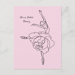 Bloom Ballet Dancer With Floral Touch Customized   Postcard