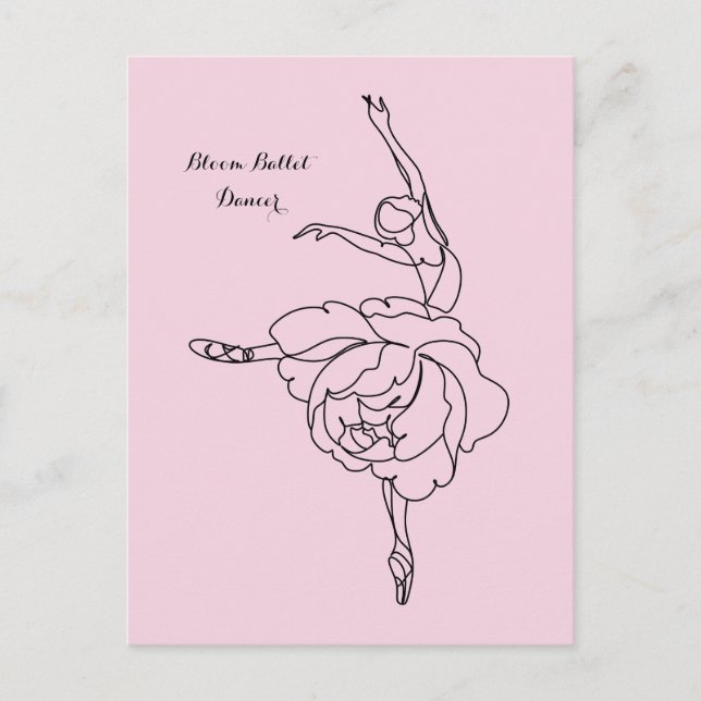 Bloom Ballet Dancer With Floral Touch Customized   Postcard (Front)