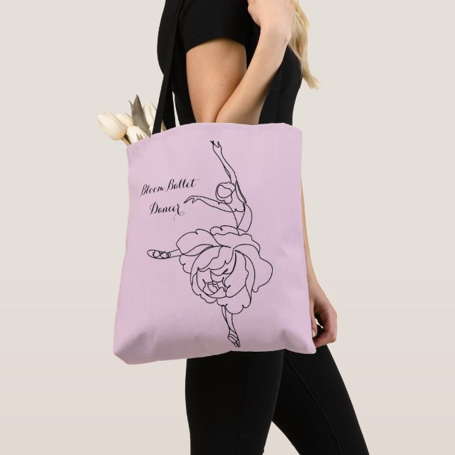 Bloom Ballet Dancer With Floral Touch Customized   Tote Bag (Close Up)