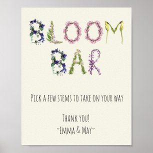 Bloom Bar - Customizable Instructions and Name Poster