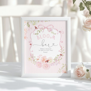 Bloom Bar Love Bug Floral Baby Shower Poster