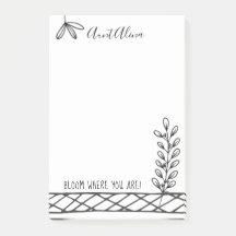 Bloom! Black and White Floral Illustration