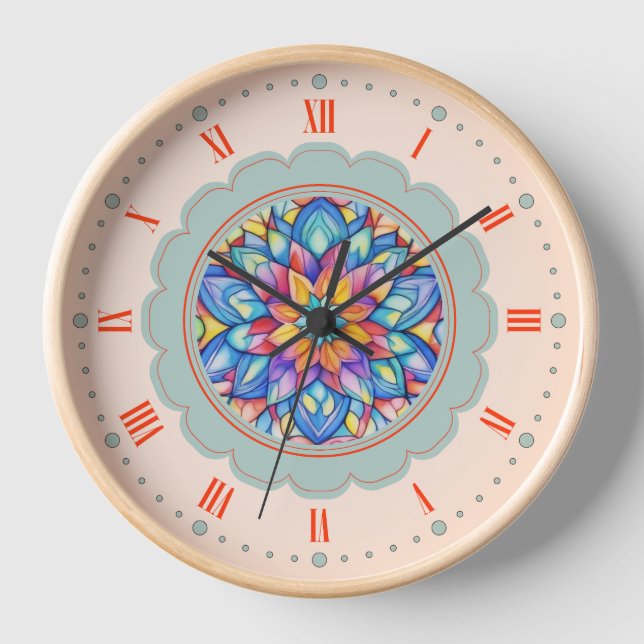 Bloom Bliss Colourful Flower Clock (Front)
