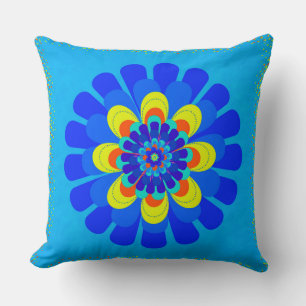 Bloom Blue Throw Pillow