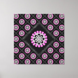 Bloom Blush Diagonal Patchwork Canvas Print