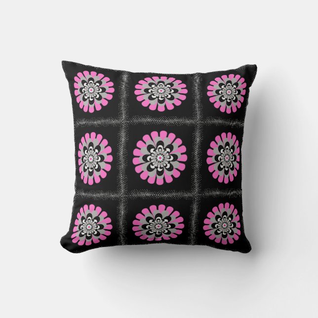 Bloom Blush Patchwork Throw Pillow (Front)