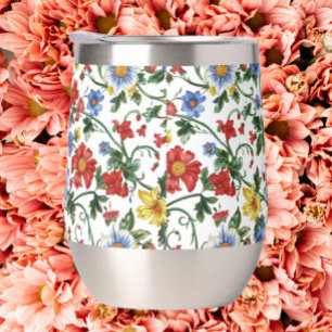 Bloom Boldly   Floral Stemless Wine Tumbler