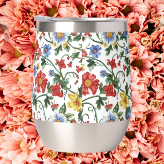 Bloom Boldly | Floral Stemless Wine Tumbler (Creator Uploaded)