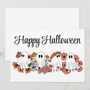 Bloom & Boo — A Floral Ghost Parade Holiday Card
