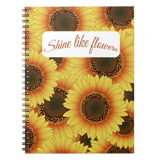 🌸 Bloom Brightly: Shine Like Flowers 🌸 Notebook (Front)