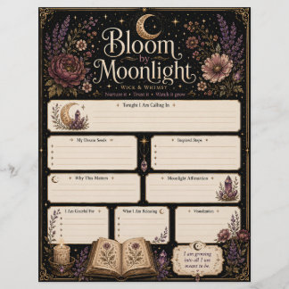 Bloom by Moonlight Manifestation Sheet