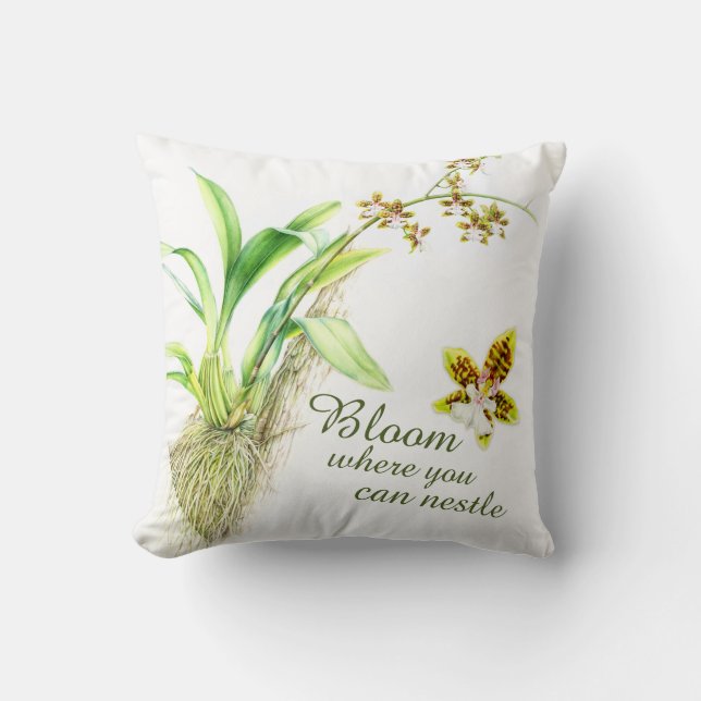 Bloom citation Oncidium orchidée fine art coussin (Recto)