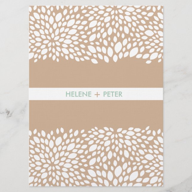 Bloom Customizable Wedding Program in Cashmere (Front)