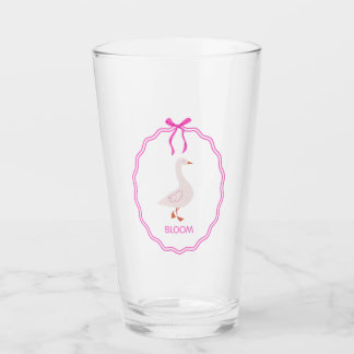 Bloom Cute Goose with Pink Ribbon Frame | Coquette Glass