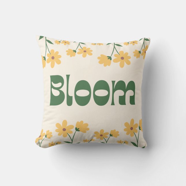 Bloom design  throw pillow (Front)