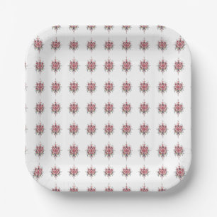 Bloom & Flame – Vintage Floral Elegance Paper Plate