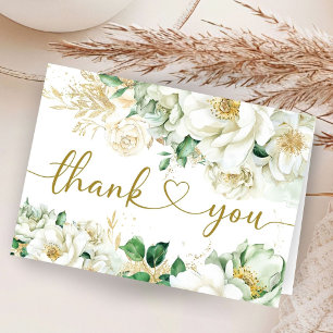 Bloom Floral Baby Shower Folded Thank You  Card