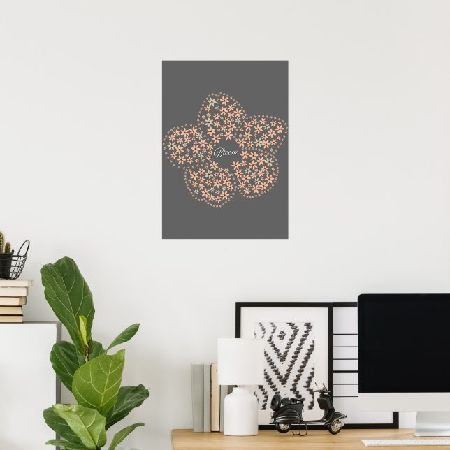 Bloom Floral Design – Dark Elegant Design Poster (Home Office)