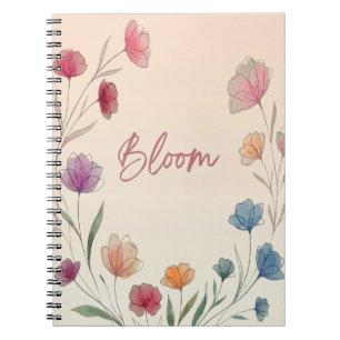 Bloom Floral Soft Pastel Inspirational Notebook