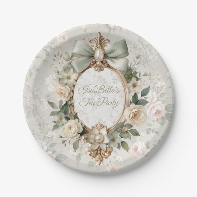 Bloom Floral Tea Party Paper Plates (Front)