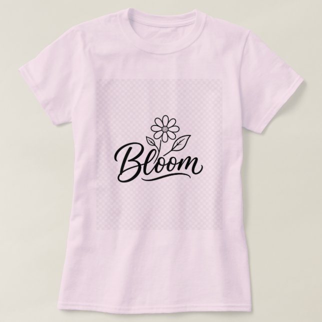Bloom Flower Minimalist Design T-Shirt (Design Front)